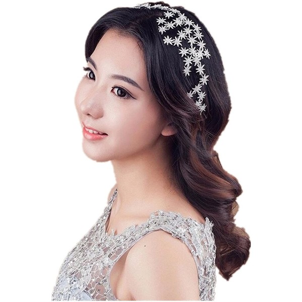 Headbands Bridal Crowns Bridal star Full Rhinestone Crown Hairband Vintage Crystal Tiara(A1181) - C3185AR3DT7 $40.08