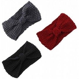 Skullies & Beanies 3pcs Womens Winter Knitted Headband Elastic Crochet Ear Warmers Hair Band Ear Muffs - C - CN18M2M3I4A $19.81