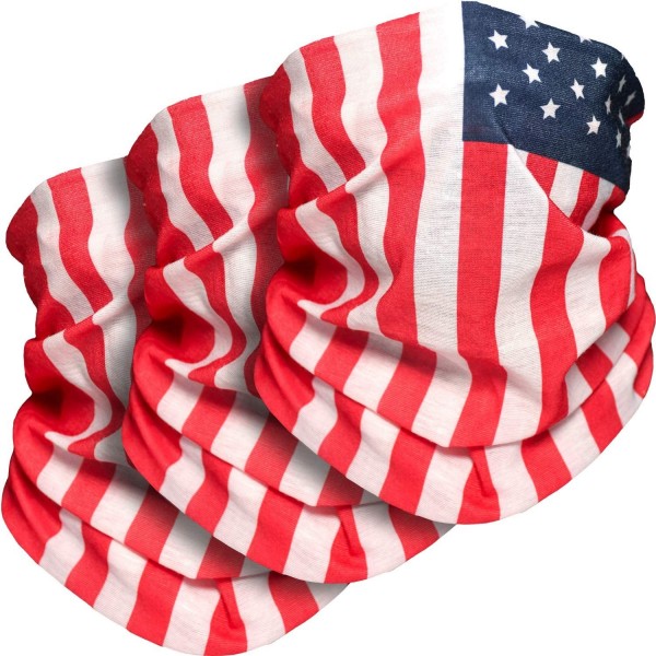 Balaclavas Bandana Cloth Face Mask Washable Face Covering Neck Gaiter Dust Mask - 3 Pack 06 - Us Flag - C7199XZ9A4K $14.49