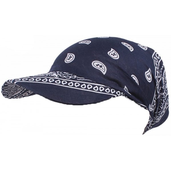 Skullies & Beanies Womens Assorted Paisley Print Bandana Head Scarf Hat Summer Folding Anti-UV Golf Tennis Sun Visor Cap - Na...