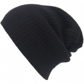 Skullies & Beanies Men's Womens Beanie Knit Ski Cap Hip-Hop Winter Warm Unisex Wool Hat - Black - CN1868LN4MU $6.38