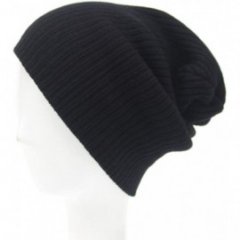 Skullies & Beanies Men's Womens Beanie Knit Ski Cap Hip-Hop Winter Warm Unisex Wool Hat - Black - CN1868LN4MU $6.38