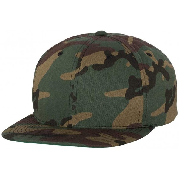 Visors 6-Panel Structured Flat Visor Classic Snapback (6089) - Green Camo - C211NANF6VD $12.01