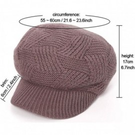 Skullies & Beanies Womens Winter Hat Newsboy Hat with Visor Cable Crochet Beanie Hat - Khaki-style2 - CK18Y7EWLYA $10.59