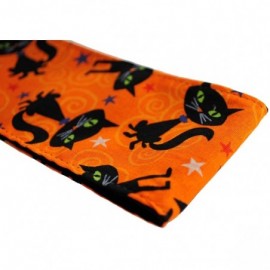 Headbands Halloween Headband- Black Cats and Stars Over Bright Orange- Soft Cloth Headwrap - C7114CMLL25 $10.29