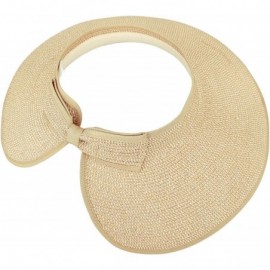 Sun Hats Spring/Summer Classics Edition Straw Roll-able Sun Visor Hat - Beige Brown Mix - CV18DMACKM0 $15.02