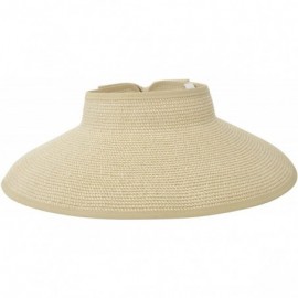 Sun Hats Spring/Summer Classics Edition Straw Roll-able Sun Visor Hat - Beige Brown Mix - CV18DMACKM0 $15.02