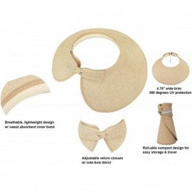 Sun Hats Spring/Summer Classics Edition Straw Roll-able Sun Visor Hat - Beige Brown Mix - CV18DMACKM0 $15.02