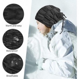 Skullies & Beanies Beanie Hat for Women and Men Slouchy Beanie Cap Winter Warm Hats Knit Thick Skull Cap - Black - CE18XQ0W3O...
