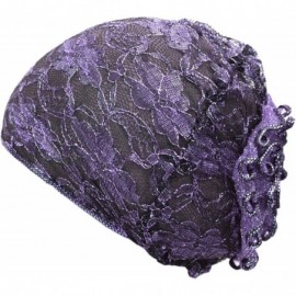 Headbands Beautiful Metallic Turban-style Head Wrap - Lacey Lavender - C118CUCH26X $19.93