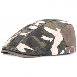 Newsboy Caps Cotton Newsboy Beret Flat Cap Ivy Gatsby Cabbie Driving Hat Camouflage - Green - C918N9UA2N0 $8.26