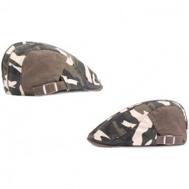 Newsboy Caps Cotton Newsboy Beret Flat Cap Ivy Gatsby Cabbie Driving Hat Camouflage - Green - C918N9UA2N0 $8.26