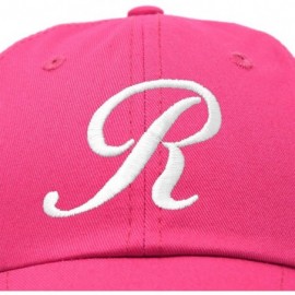 Baseball Caps Initial Hat Letter R Womens Baseball Cap Monogram Cursive Embroider - Hot Pink - CW18U3778KX $23.85