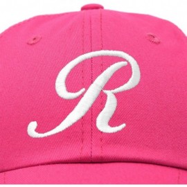 Baseball Caps Initial Hat Letter R Womens Baseball Cap Monogram Cursive Embroider - Hot Pink - CW18U3778KX $9.29