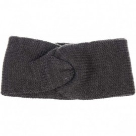 Cold Weather Headbands Women's Winter Chic Solid Knotted Crochet Knit Headband Turban Ear Warmer - Charcoal Gray - C518ILZAG2...