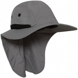Sun Hats 4 Panel Large Bill Flap Hat - Gray - CQ11JOICU4P $11.39