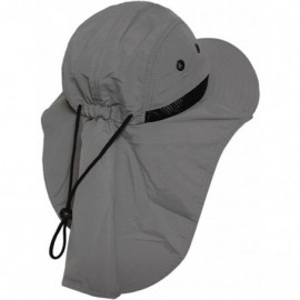 Sun Hats 4 Panel Large Bill Flap Hat - Gray - CQ11JOICU4P $11.39