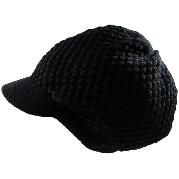 Skullies & Beanies Unisex Cotton Rasta Beanie Visor - Black - CI11ZOSKFKF $22.14