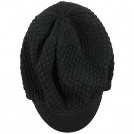 Skullies & Beanies Unisex Cotton Rasta Beanie Visor - Black - CI11ZOSKFKF $22.14