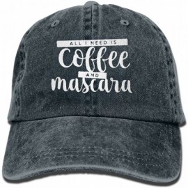 Baseball Caps All I Need is Coffee and Mascara Unisex Denim Jeanet Baseball Cap Adjustable Hunting Cap for Men Or Women - Nav...