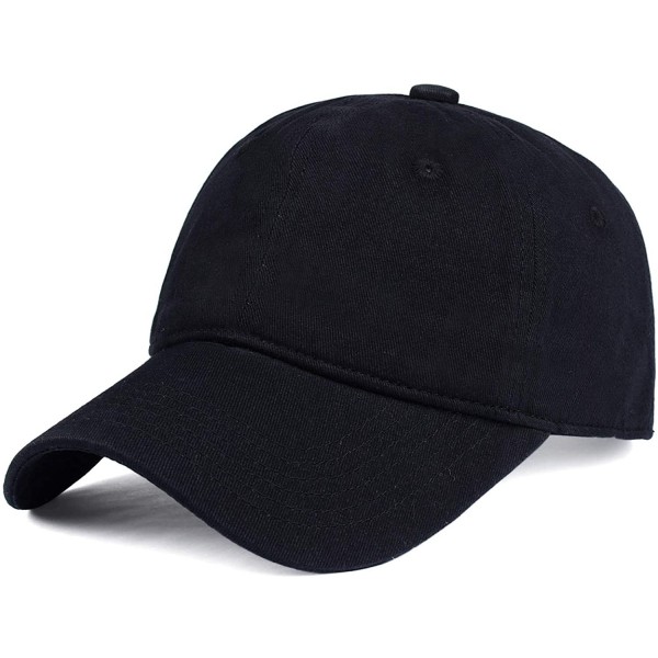 Baseball Caps Unisex Classic Plain Baseball Cap Adjustable Unstructured 6 Panel Dad Hats - C-cotton-black-m/L - CB18IWIZ9XC $...