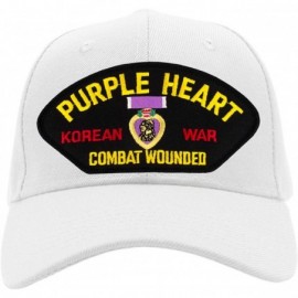 Baseball Caps Purple Heart - Korean War Veteran Hat/Ballcap Adjustable-Back One Size Fits Most - White - CU18OAYNY2C $45.43