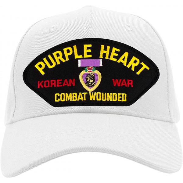 Baseball Caps Purple Heart - Korean War Veteran Hat/Ballcap Adjustable-Back One Size Fits Most - White - CU18OAYNY2C $20.33