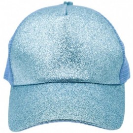 Baseball Caps Glitter Ponytail Messy High Buns Baseball Caps Adjustable Ponycap Womens Hats Baseball Caps - Blue - CU18D62E7N...