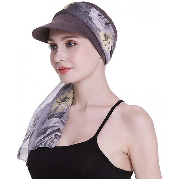 Newsboy Caps Newsboy Cap for Women Chemo Headwear with Scarfs Gifts Hair Loss Available All Year - Grey - CV18LWYZULG $14.06