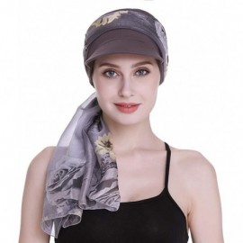 Newsboy Caps Newsboy Cap for Women Chemo Headwear with Scarfs Gifts Hair Loss Available All Year - Grey - CV18LWYZULG $14.06