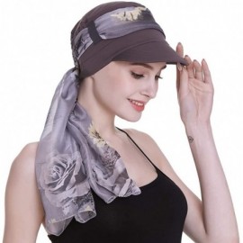 Newsboy Caps Newsboy Cap for Women Chemo Headwear with Scarfs Gifts Hair Loss Available All Year - Grey - CV18LWYZULG $14.06