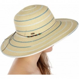 Sun Hats Beach Hats for Women - Wide Brim Summer Sun hat - Floppy Paper Straw UPF Sun Protection - Travel Outdoor Hiking - CK...