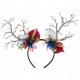 Headbands Floral Garland Crown Hair Wreath Flower Headband Halo Floral Headpiece Boho with Ribbon Wedding Party - D - CS194CC...