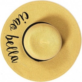 Sun Hats Beach Hats for Women - Embroidered Floppy Wide Brim Paper Straw Sun Hats for Women Summer Hat Foldable - CR18DNI8CYH...