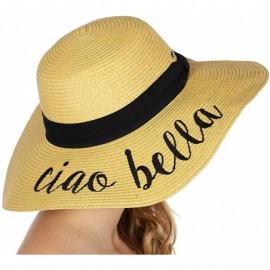 Sun Hats Beach Hats for Women - Embroidered Floppy Wide Brim Paper Straw Sun Hats for Women Summer Hat Foldable - CR18DNI8CYH...