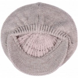 Skullies & Beanies Womens Winter Visor Cap Beanie Hat Wool Blend Lined Crochet Decoration - Hbiege Lines - CL18WGRIIRC $17.47