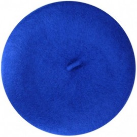 Berets Women Wool Beret Hat French Style Solid Color - Jewelry Blue - CF194GSSNDN $13.25