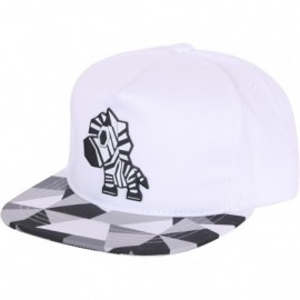 Baseball Caps Animal Paper Folding Rubber Logo Flat Bill Snapback Hat Baseball Cap - Zebra-white - C812FXL7S5R $56.98