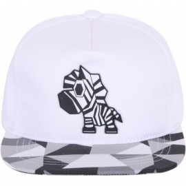 Baseball Caps Animal Paper Folding Rubber Logo Flat Bill Snapback Hat Baseball Cap - Zebra-white - C812FXL7S5R $32.34