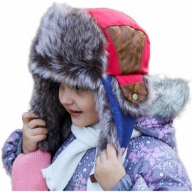 Bomber Hats Ladies Earflap Trapper Hat Faux Fur Hunting Hat Fleece Lined Thick Knitted - 67191a_rose - CJ19404G642 $23.00