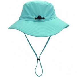 Sun Hats Women Lightweight Safari Sun Hat Quick Dry Fishing Hat with Strap Cool - Aqua Blue - CG18G0R0WTO $18.76