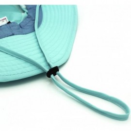 Sun Hats Women Lightweight Safari Sun Hat Quick Dry Fishing Hat with Strap Cool - Aqua Blue - CG18G0R0WTO $18.76