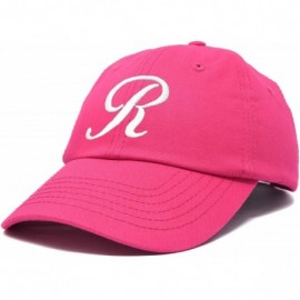 Baseball Caps Initial Hat Letter R Womens Baseball Cap Monogram Cursive Embroider - Hot Pink - CW18U3778KX $9.29