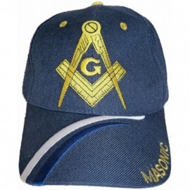 Baseball Caps Masonic Baseball Cap Freemason Mason Hat Mens One Size Blue - CV11VRM2XMP $17.08
