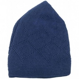 Skullies & Beanies Kufi Cap For Men - Crocheted - Blue - CN189XWYWUQ $9.55