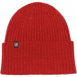 Skullies & Beanies 100% Wool Rib Knit Beanie Hat Cap for Women & Men - Cinnebar - CS1829Y7ZO5 $30.98