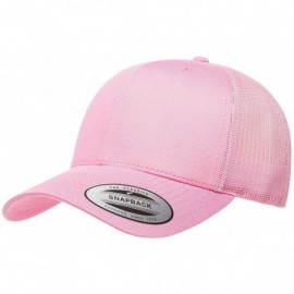 Baseball Caps Yupoong 6606 Curved Bill Trucker Mesh Snapback Hat with NoSweat Hat Liner - Pink - CK18O932ALS $12.70