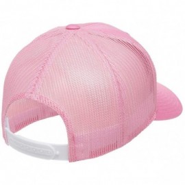 Baseball Caps Yupoong 6606 Curved Bill Trucker Mesh Snapback Hat with NoSweat Hat Liner - Pink - CK18O932ALS $12.70