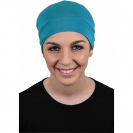 Skullies & Beanies Womens Soft Sleep Cap Comfy Cancer Wig Liner & Hair Loss Cap - Turquoise - C212E5ZA1T1 $15.11