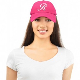 Baseball Caps Initial Hat Letter R Womens Baseball Cap Monogram Cursive Embroider - Hot Pink - CW18U3778KX $9.29